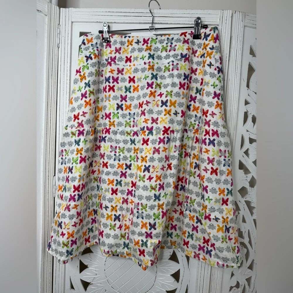 Oilily Colorful Linen Butterfly Skirt